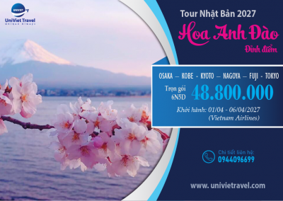 TOUR NHẬT BẢN HOA ANH ĐÀO 6N5Đ