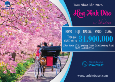 TOUR NHẬT BẢN LỄ HỘI HOA ANH ĐÀO KAWAZU