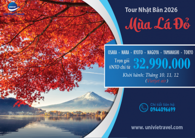 TOUR NHẬT BẢN MÙA LÁ ĐỎ