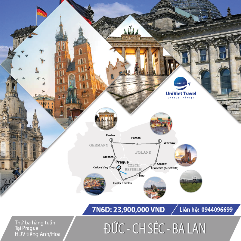 TOUR CỘNG HÒA SÉC - ĐỨC - BA LAN (Tuyến Xám)