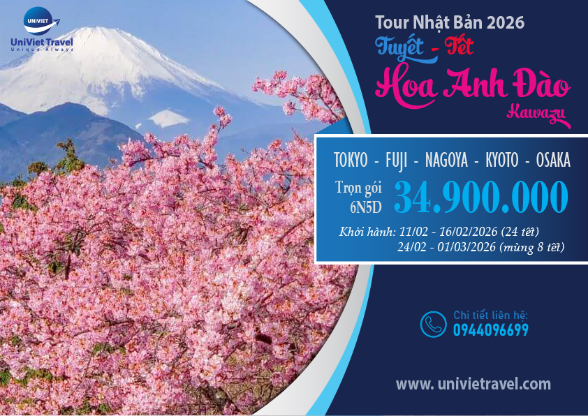 TOUR NHẬT BẢN LỄ HỘI HOA ANH ĐÀO KAWAZU