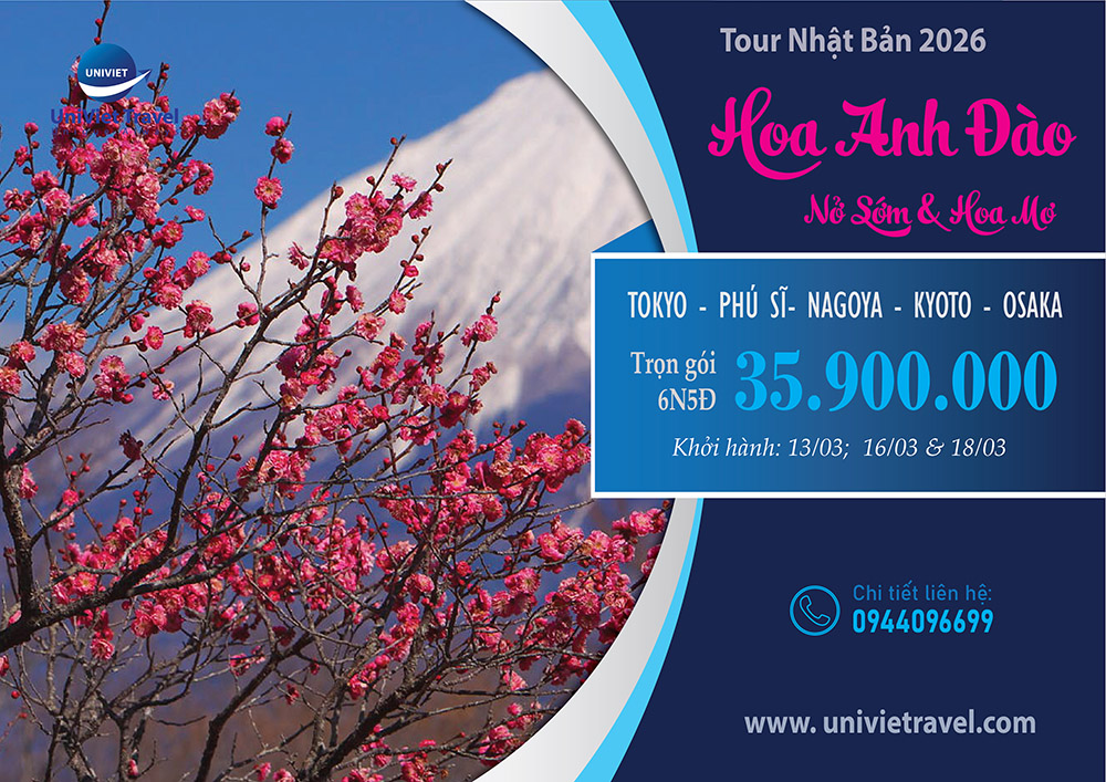 TOUR NHẬT BẢN HOA ANH ĐÀO NỞ SỚM