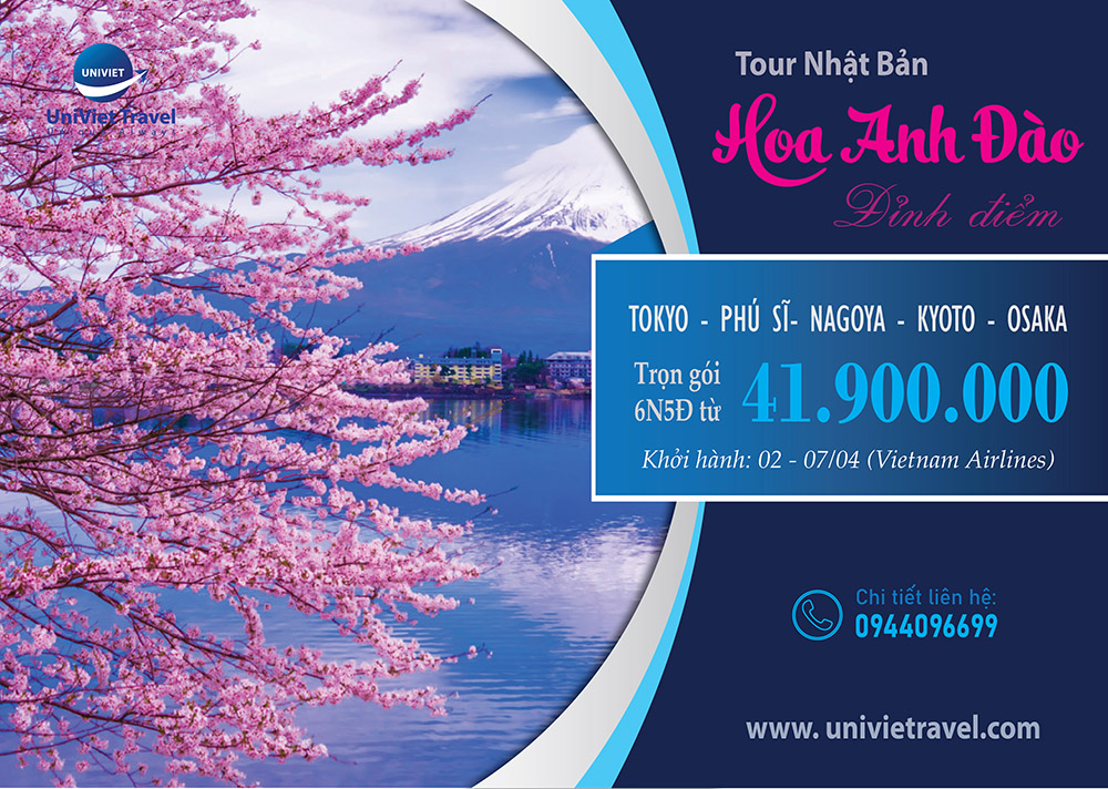 TOUR NHẬT BẢN MÙA HOA ANH ĐÀO (NRT-KIX)