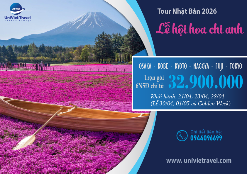 TOUR NHẬT BẢN MÙA HOA CHI ANH