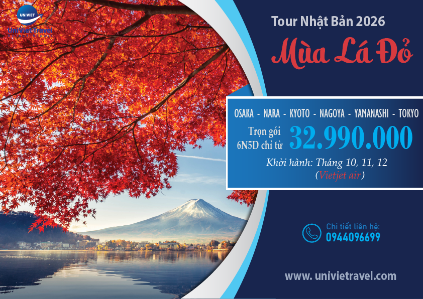 TOUR NHẬT BẢN MÙA LÁ ĐỎ