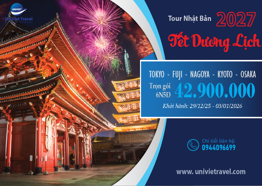TOUR NHẬT BẢN TẾT DƯƠNG LỊCH 2027