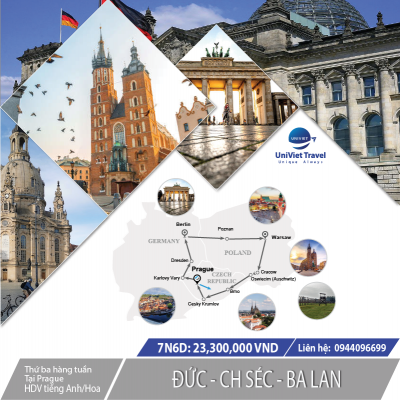 TOUR CỘNG HÒA SÉC - ĐỨC - BA LAN (Tuyến Xám)